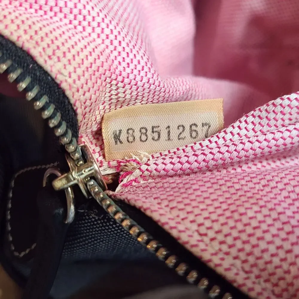 Dooney & Bourke Large Gray Monogram Canvas & Leather Trim Dome Satchel Bag GUC